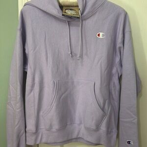 NWT Champion women’s hoodie pull-over sweater heavy cotton pale lilac Sz S